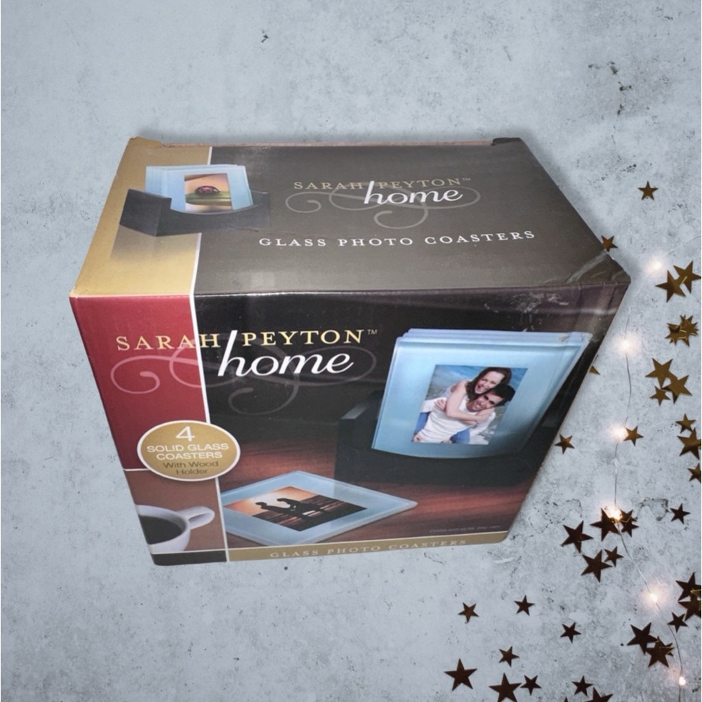 Glass photo Coasters by Sarah Peyton NIB
